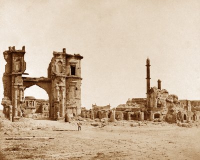 Clock Tower in front of the Bailee Guard Gate, Lucknow by Felice Beato